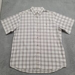 Wrangler Rugged Wear Shirt Mens 2XT 18-18 1/2 Tan Plaid Western Workwear Outdoor